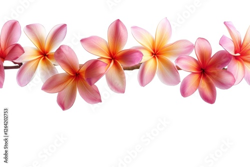 Vibrant tropical plumeria flowers