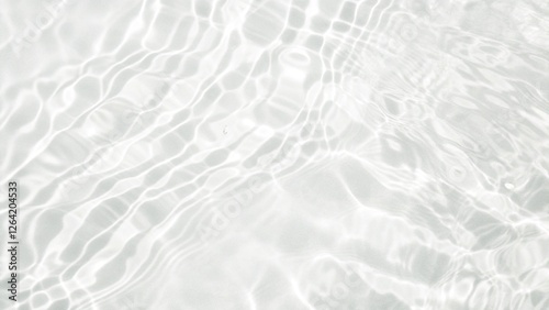 Ripple water texture on a white background. Shadow of water on sunlight. Marble blue water surface as wallpaper background. Sunlight effect on water surface. Natural summer background.