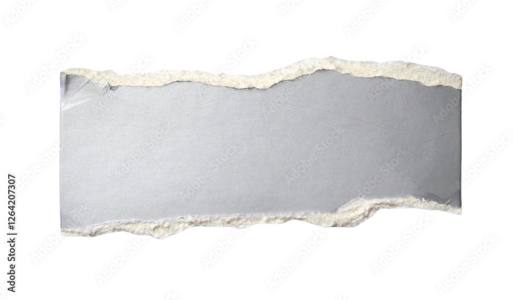 Obraz premium Pieces of torn or cut gray cardboard isolated design element on transparent background.