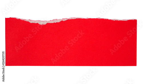 Pieces of torn or cut red paper, design elements isolated on transparent background.
