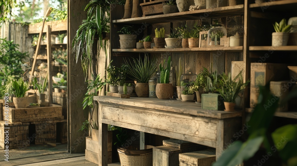 Cozy Sustainable Business Space with Green Plants and Natural Decor Cozy Sustainable Business Space with Green Plants and Natural Decor