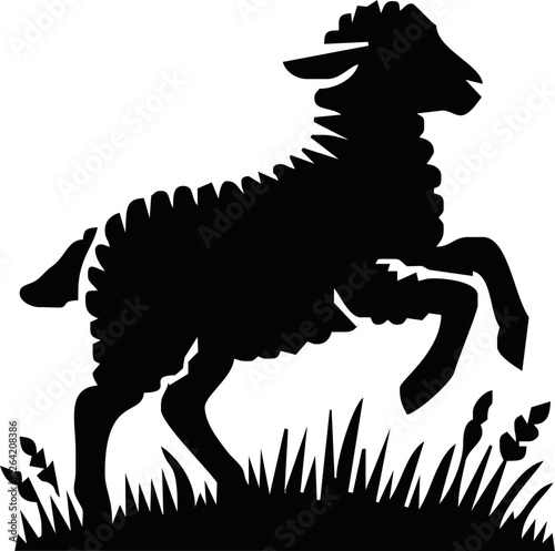 sheep silhouette isolated vector illustration