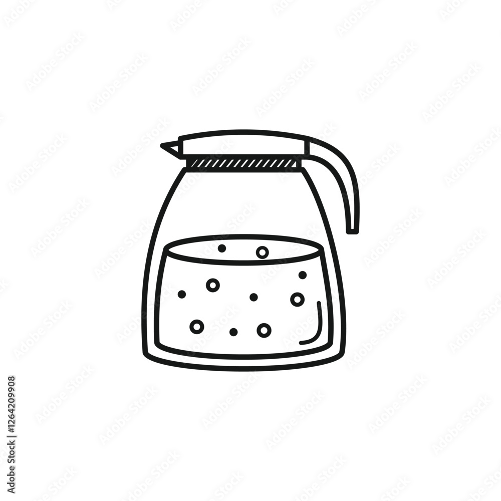 Simple coffee or glass pot outline illustration Simple coffee or glass pot outline illustration