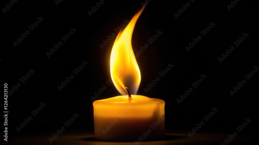 Soft warm yellow flame flickering in darkness , flame, ambiance, flame Soft warm yellow flame flickering in darkness , flame, ambiance, flame