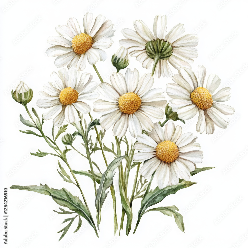 Obraz premium Illustration of daisies in bloom, feeling fresh and natural