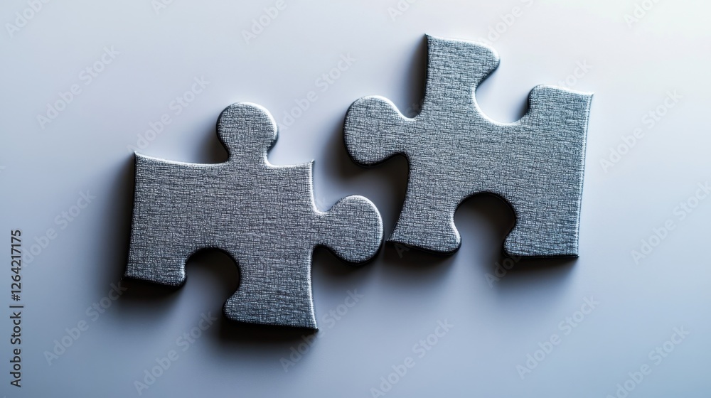 Obraz premium Seamless Teamwork: Interlocking Puzzle Pieces Symbolizing Collaboration and Problem-Solving