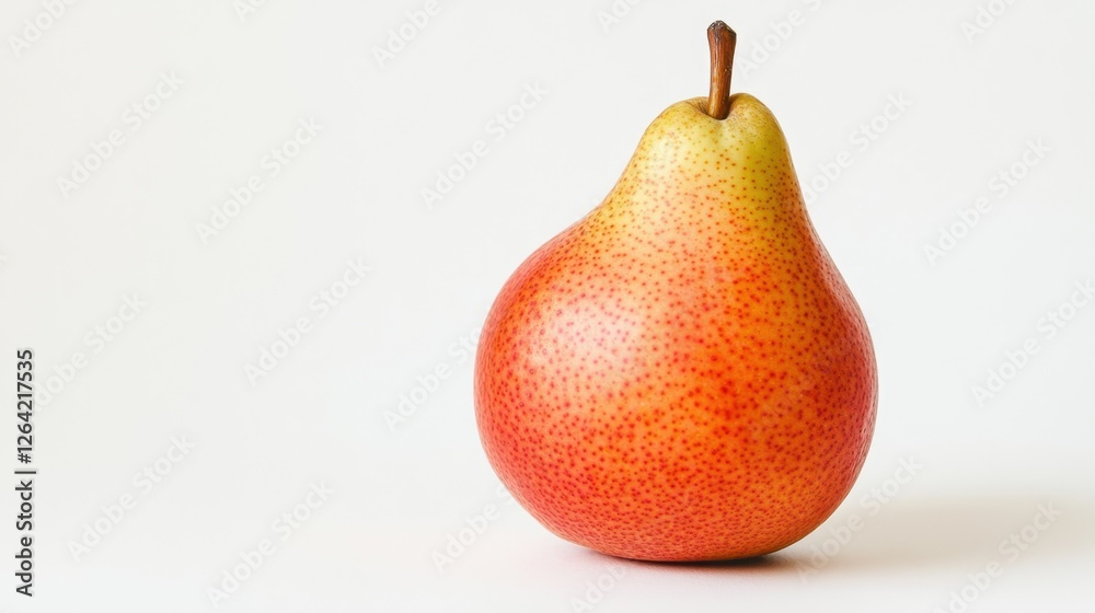 Crisp Fresh Pear Represents Pure Natural Produce for Healthy Eating Habits on White Background Crisp Fresh Pear Represents Pure Natural Produce for Healthy Eating Habits on White Background