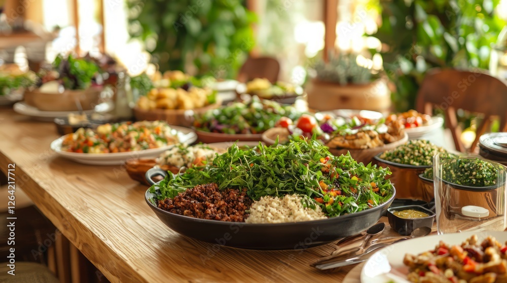 Fototapeta premium Culinary Exchange Among Neighbors with Delicious Home-Cooked Dishes