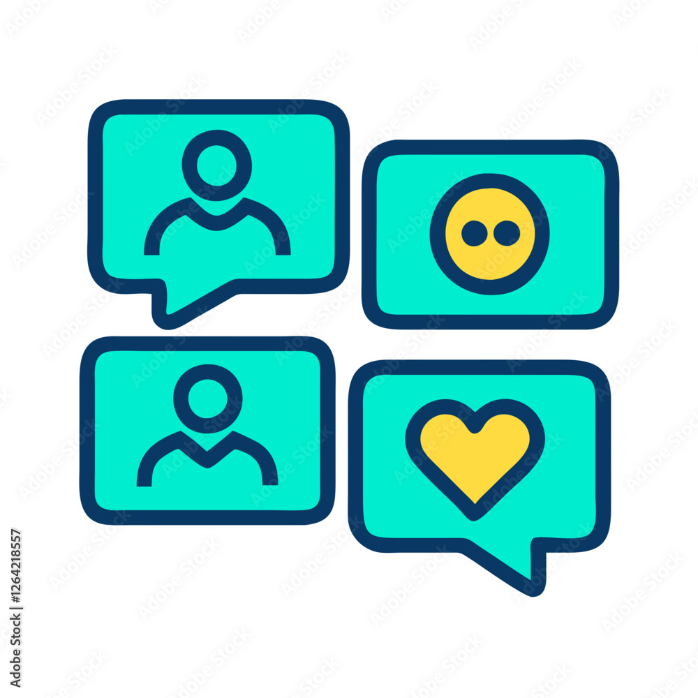 Dynamic Speech Bubble Pattern in Modern Style Illustrating Social Interaction and Connection, Social skills Dynamic Speech Bubble Pattern in Modern Style Illustrating Social Interaction and Connection, Social skills
