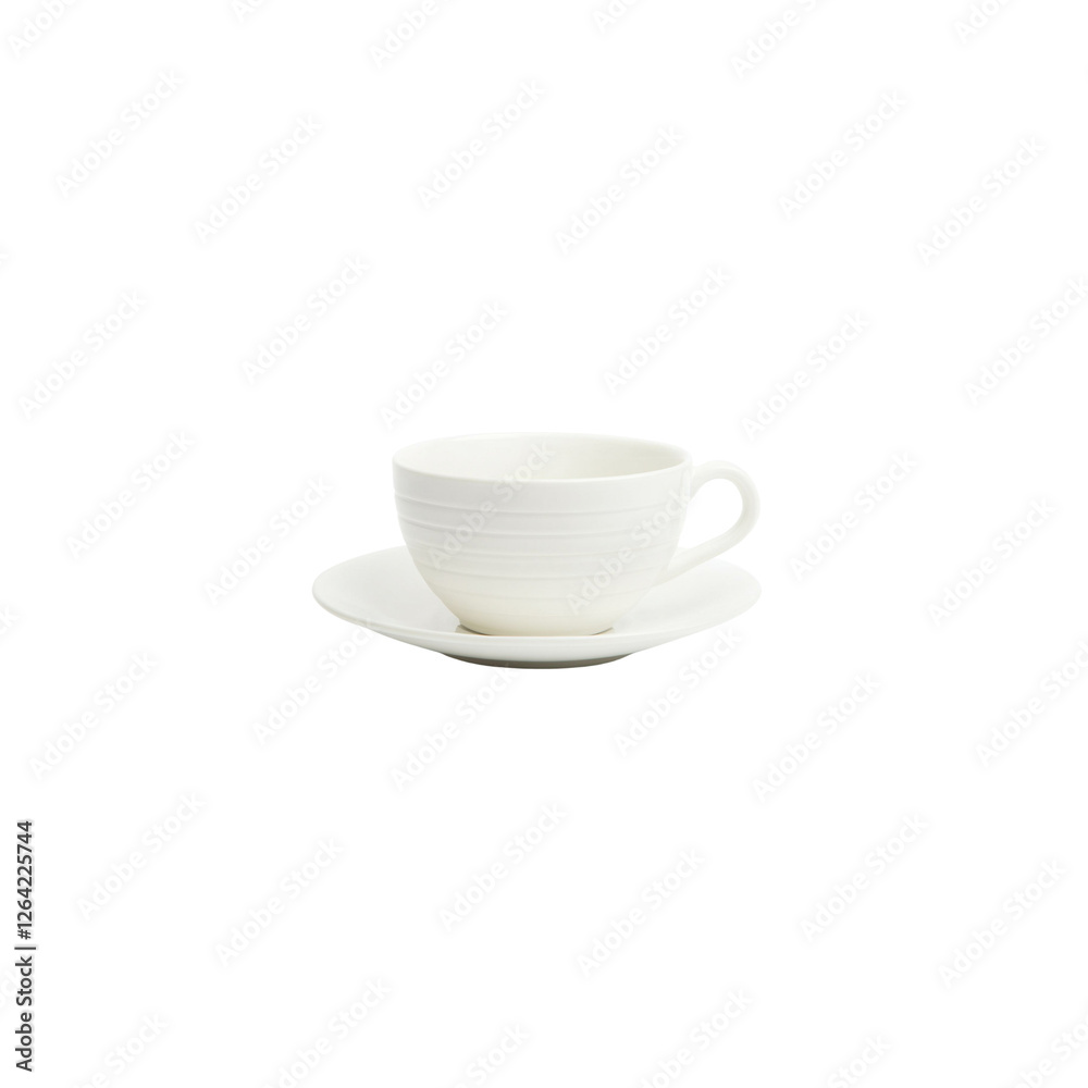 White coffee cup with saucer isolated on white background White coffee cup with saucer isolated on white background