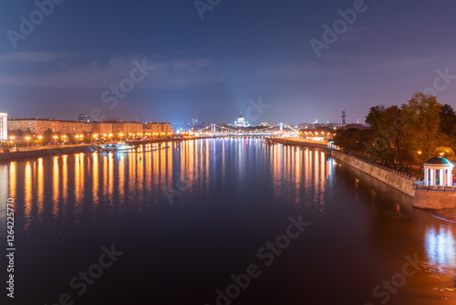 Wallpaper Mural Krymsky Bridge or Crimean Bridge in Moscow at summer night Torontodigital.ca