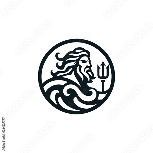 Poseidon god logo