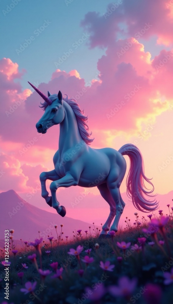 Soft and Dreamy Unicorn Silhouette Against Pastel Sky , sky, watercolor, dreamy Soft and Dreamy Unicorn Silhouette Against Pastel Sky , sky, watercolor, dreamy