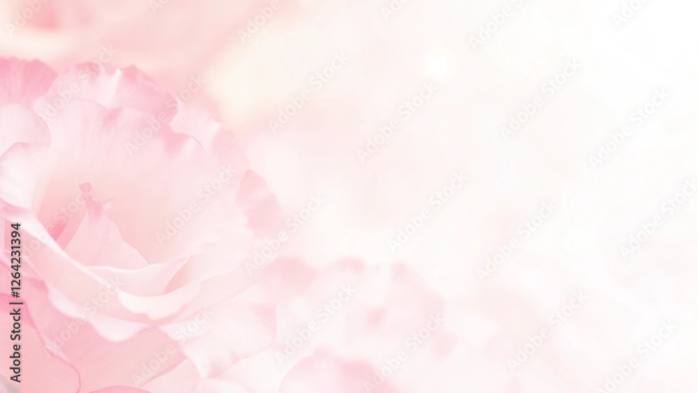 Banner for a website with a closeup view of pink eustoma flower. Soft pastel wedding background. Pink tulips on a turquoise background with copy space. Top view, banner for website. Banner for a website with a closeup view of pink eustoma flower. Soft pastel wedding background. Pink tulips on a turquoise background with copy space. Top view, banner for website.