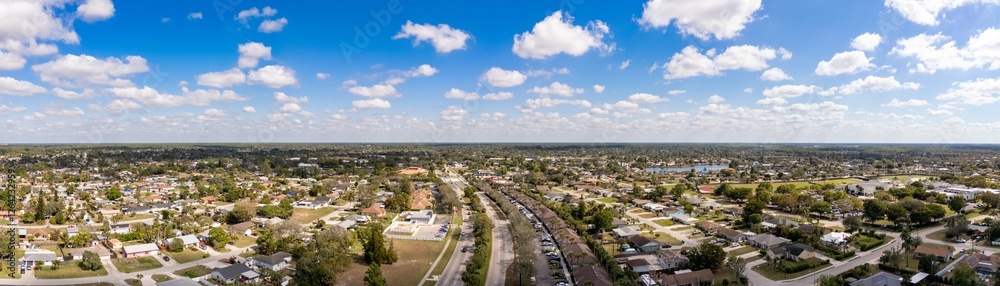 Fototapeta premium Aerial panorama Golden Gate neighborhood Naples Florida USA