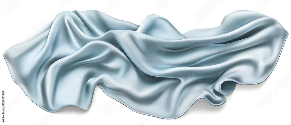 Fototapeta premium Light Blue Fabric Drape, Isolated