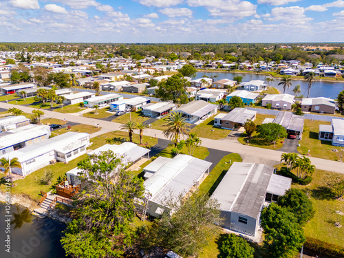 Mobile home trailer park in Naples Florida USA