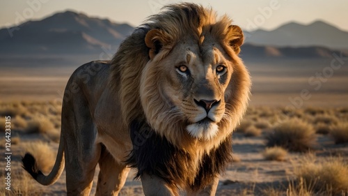 Mythical Panthera leo Vereshchagini as Guardian of the Central Asian Desert