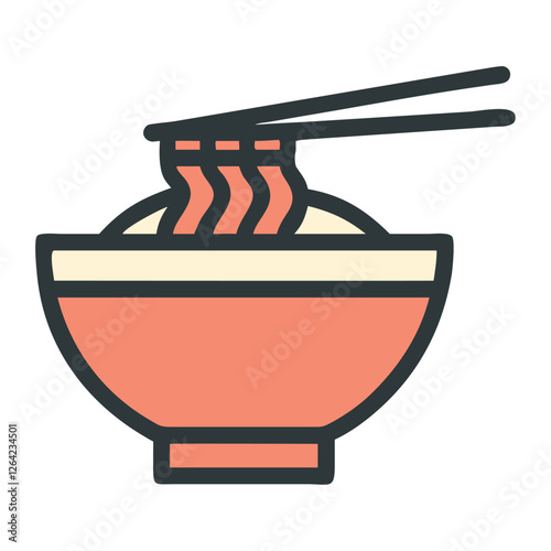 Japanese ramen bowl with chopsticks