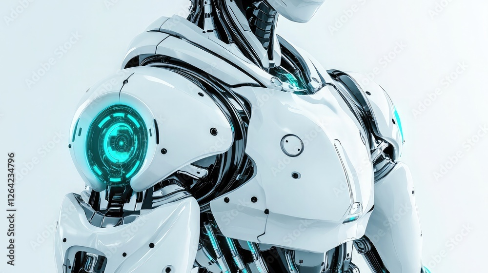 Close-up of a robotic exoskeleton with intricate mechanical joints and glowing interfaces, symbolizing AI in assistive technology. Close-up of a robotic exoskeleton with intricate mechanical joints and glowing interfaces, symbolizing AI in assistive technology.