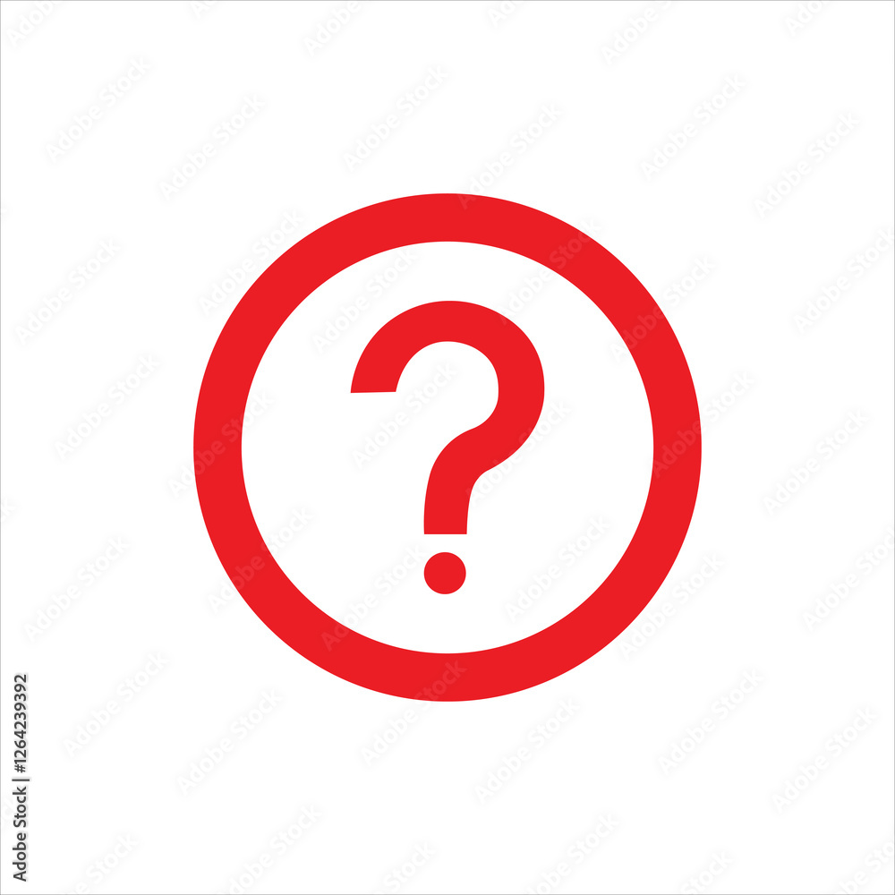 Red Question Mark Icon isolated Red Question Mark Icon isolated