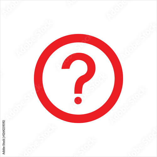Red Question Mark Icon isolated
