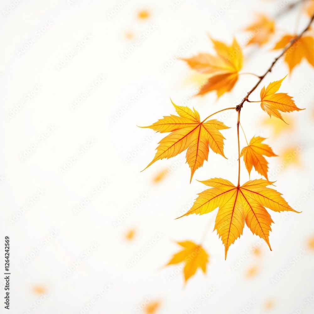 Golden and orange leaves drifting gently, creating an elegant look. Golden and orange leaves drifting gently, creating an elegant look.