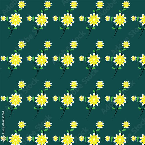 seamless pattern with yellow flowers