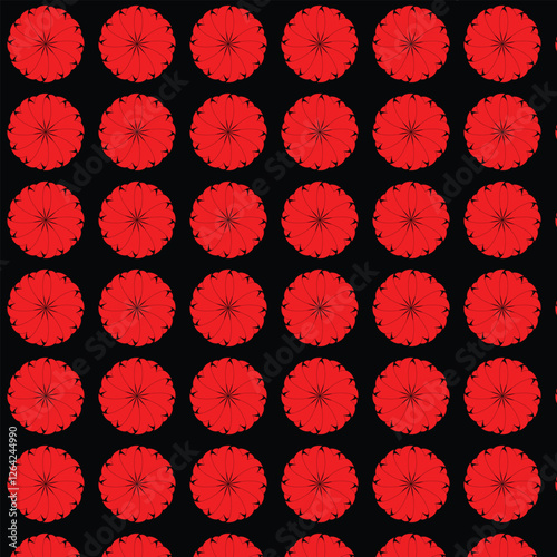seamless pattern with red flowers design