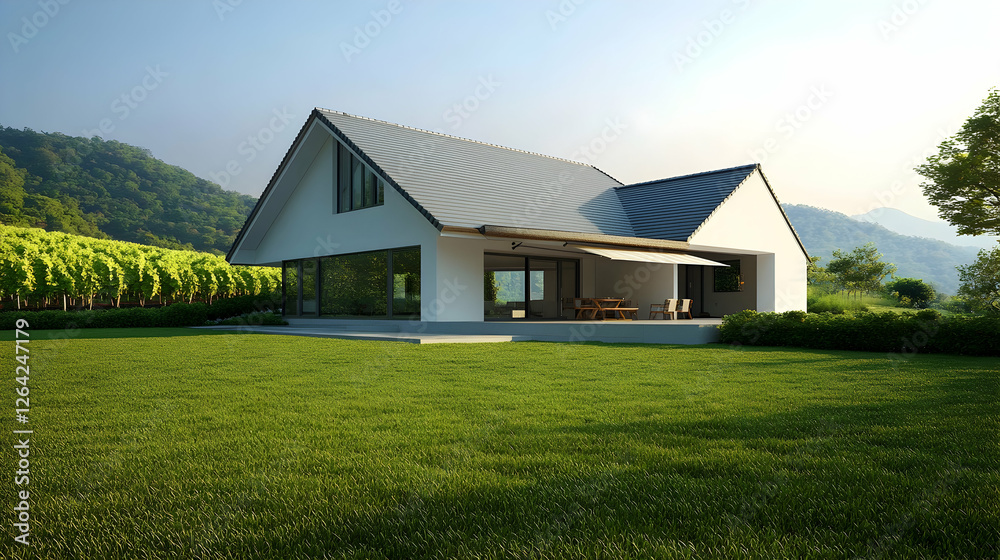 Fototapeta premium A simple two-story small house