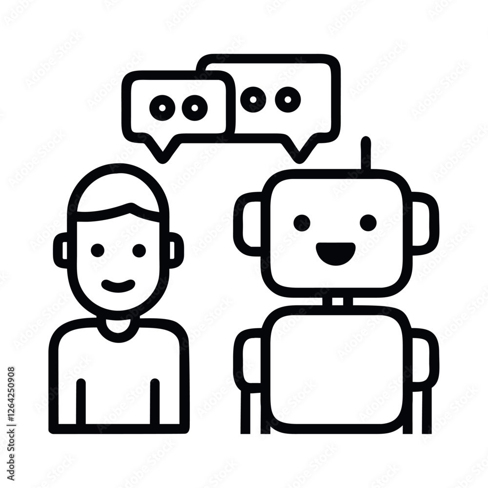 Fototapeta premium Interaction between AI and Human minds