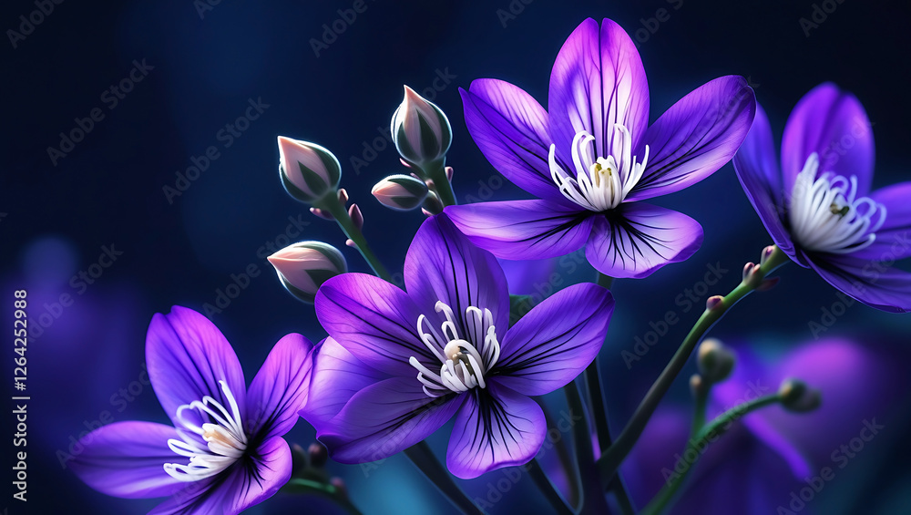 Elegant Purple Blooms in Soft Light. Elegant Purple Blooms in Soft Light.