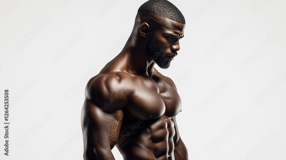 Black model male athlete with muscles in his 30's male overhead. Black model male athlete with muscles in his 30's male overhead.