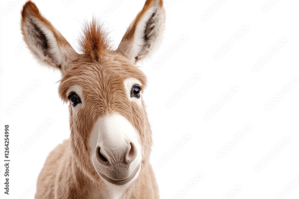 Close-Up Portrait of a Friendly Brown Donkey Close-Up Portrait of a Friendly Brown Donkey