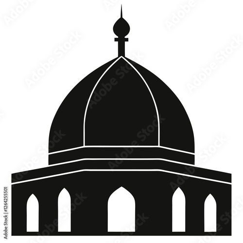 silhouette vector of mosque dome