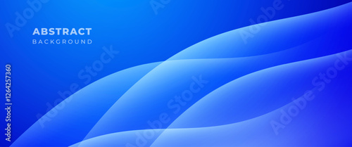 Abstract blue gradient technology background with flowing wave lines. vector design