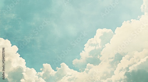 Serene Cloudscape: A Vintage-Style Sky Painting