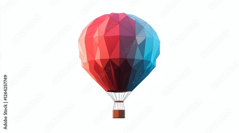 Obraz premium Colorful Geometric Hot Air Balloon Design with Modern Aesthetic