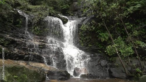 Lodore Falls, a serene waterfall nestled along the Valley of the Waters Track in Blue Mountains National Park, NSW, Australia. photo