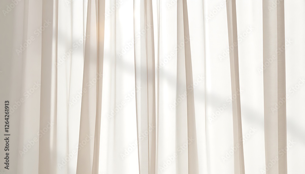Fototapeta premium Sheer Curtains Sunlight Window Drapes Interior Design