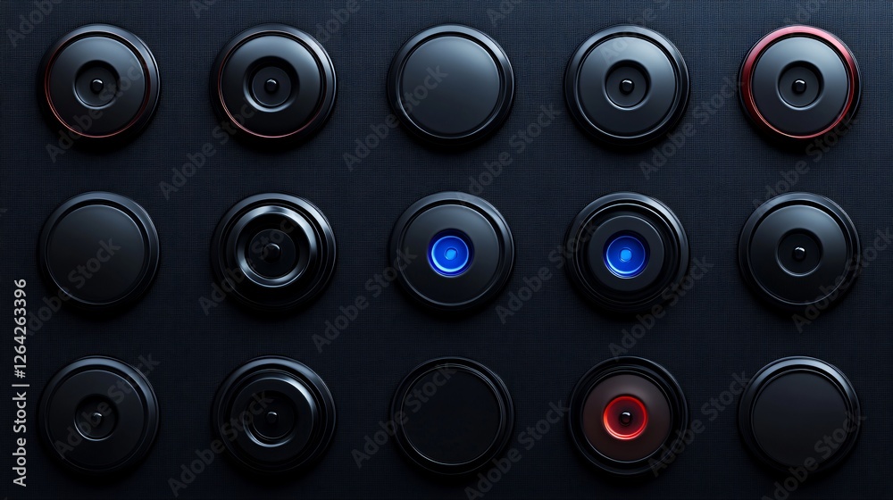 Photorealistic Background Made from Different Buttons Photorealistic Background Made from Different Buttons