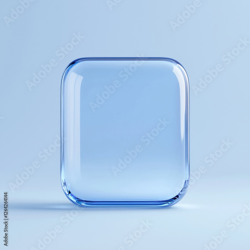 Glass like frosted button with soft blue gradient