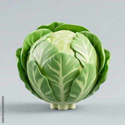 A green and white cabbage with legs.