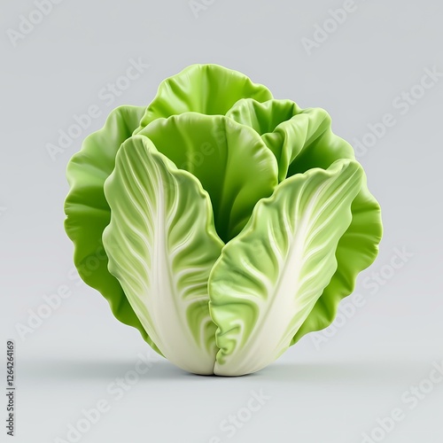 A green and white cabbage on display.