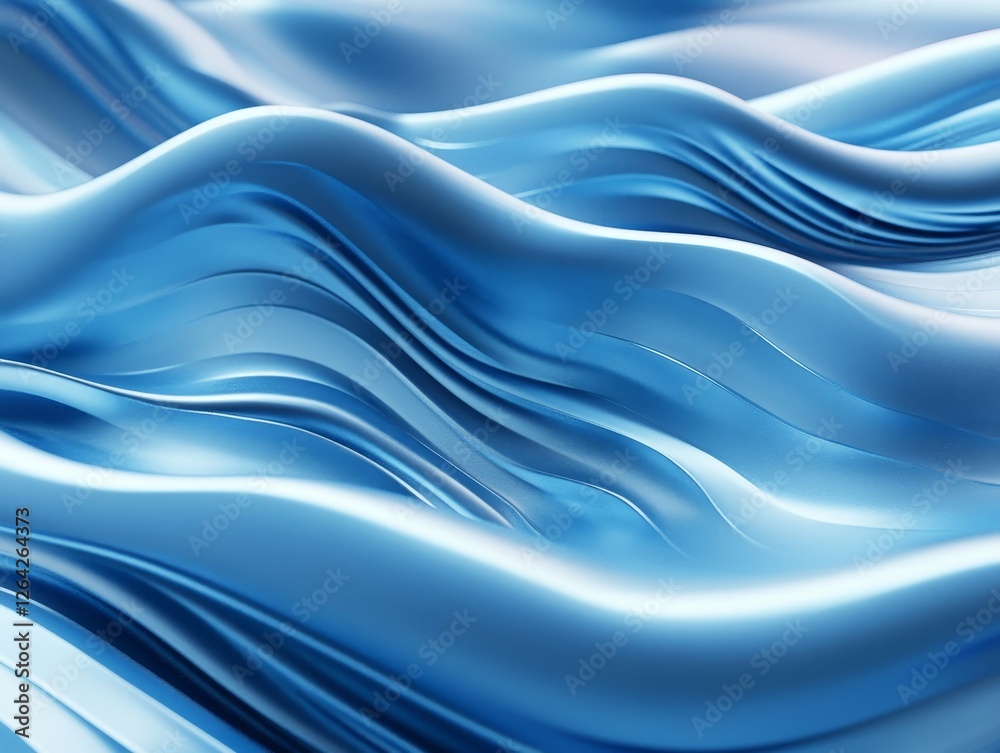 Fototapeta premium Abstract blue lines, geometric design, 3d render, Generative AI