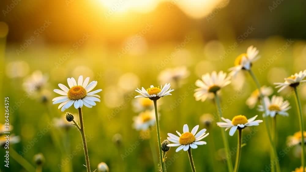 4k frame large field with daisies in sunny weather 4k frame large field with daisies in sunny weather