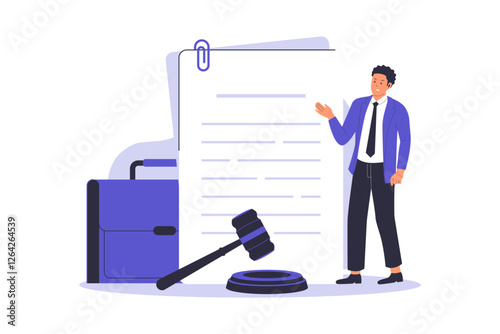 Vector illustration of legal document paper. Illustration for website, landing page, mobile app, poster and banner. Trendy flat vector illustration
