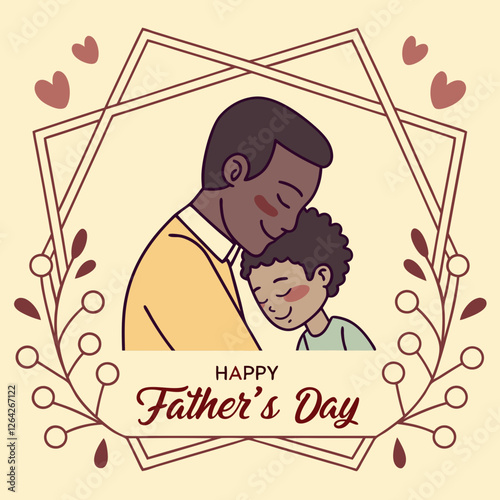 Happy Father's Day: A Tender Embrace Illustration