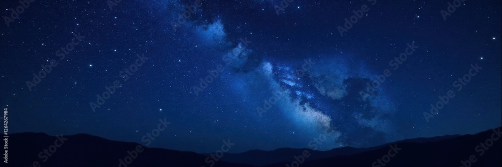 Fototapeta premium starry night sky with twinkling stars on dark background, dark, astronomical objects