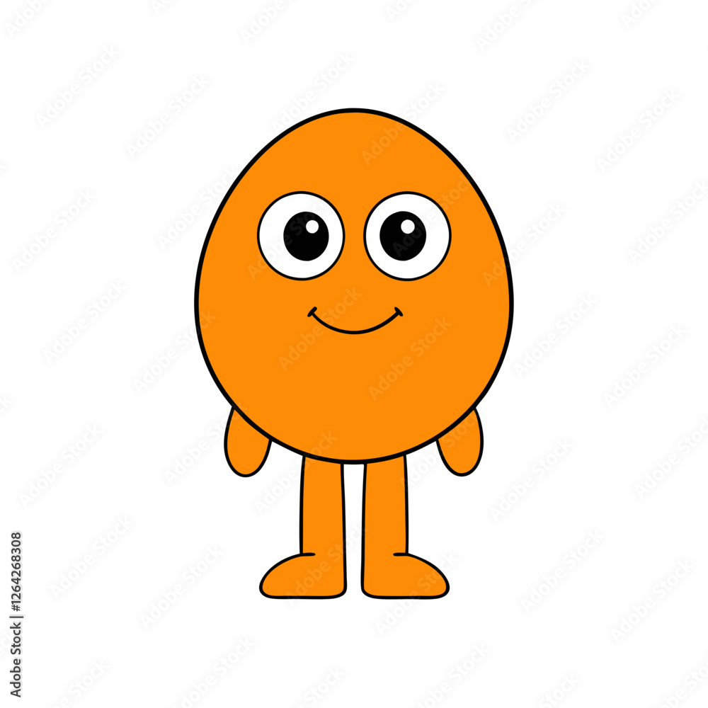 Vector illustration of a funny orange cartoon Vector illustration of a funny orange cartoon
